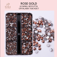 KRİSTAL TAŞ 6LI KUTU ROSE GOLD
