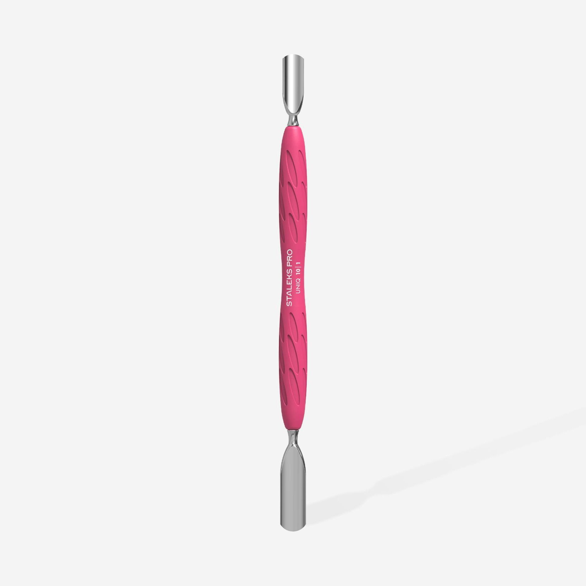 STALEKS PRO ''Gummy'' UNIQ 10 TYPE 1 Silikon Saplı Tırnak Eti İtici Pusher (Geniş Yuvarlak + Dar Yuvarlak İtici) / PQ-10/1