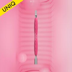 STALEKS PRO ''Gummy'' UNIQ 10 TYPE 5 Silikon Saplı Tırnak Eti İtici Pusher (Dar Yuvarlak İtici + Geniş Düz Bıçak) / PQ-10/5