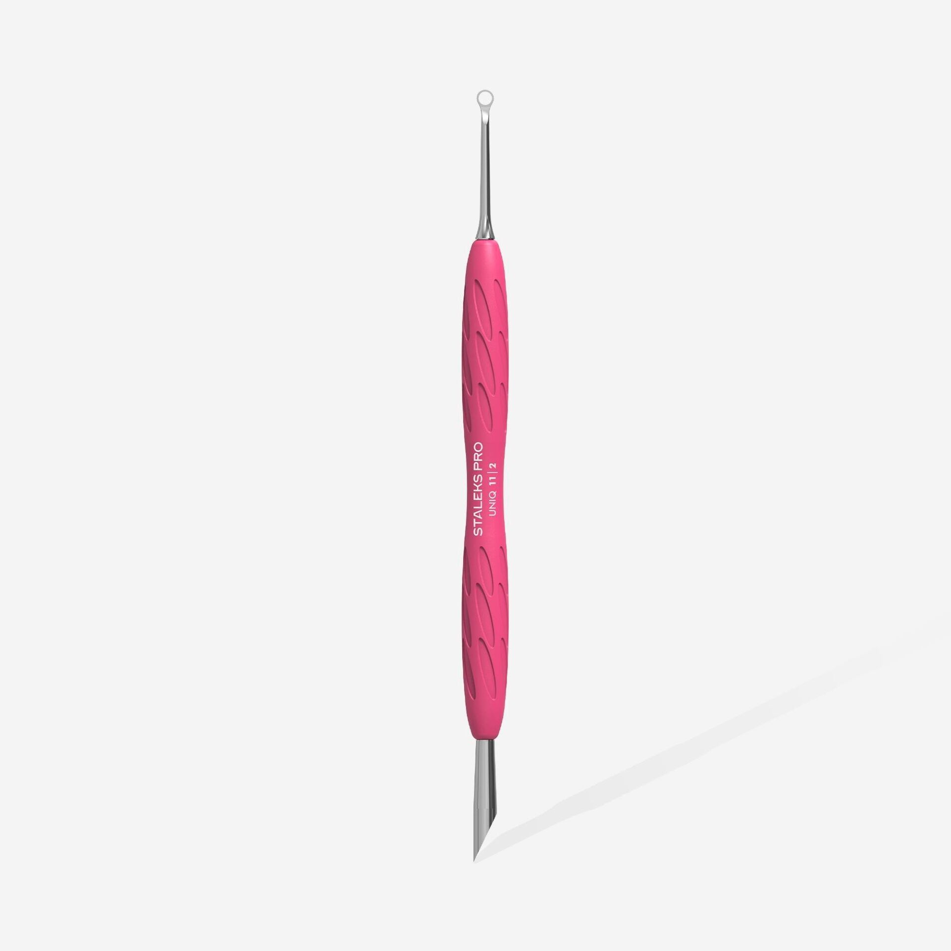 STALEKS PRO ''Gummy'' UNIQ 11 TYPE 2 Silikon Saplı Tırnak Eti İtici Pusher (Yamuk İtici + Halka) / PQ-11/2