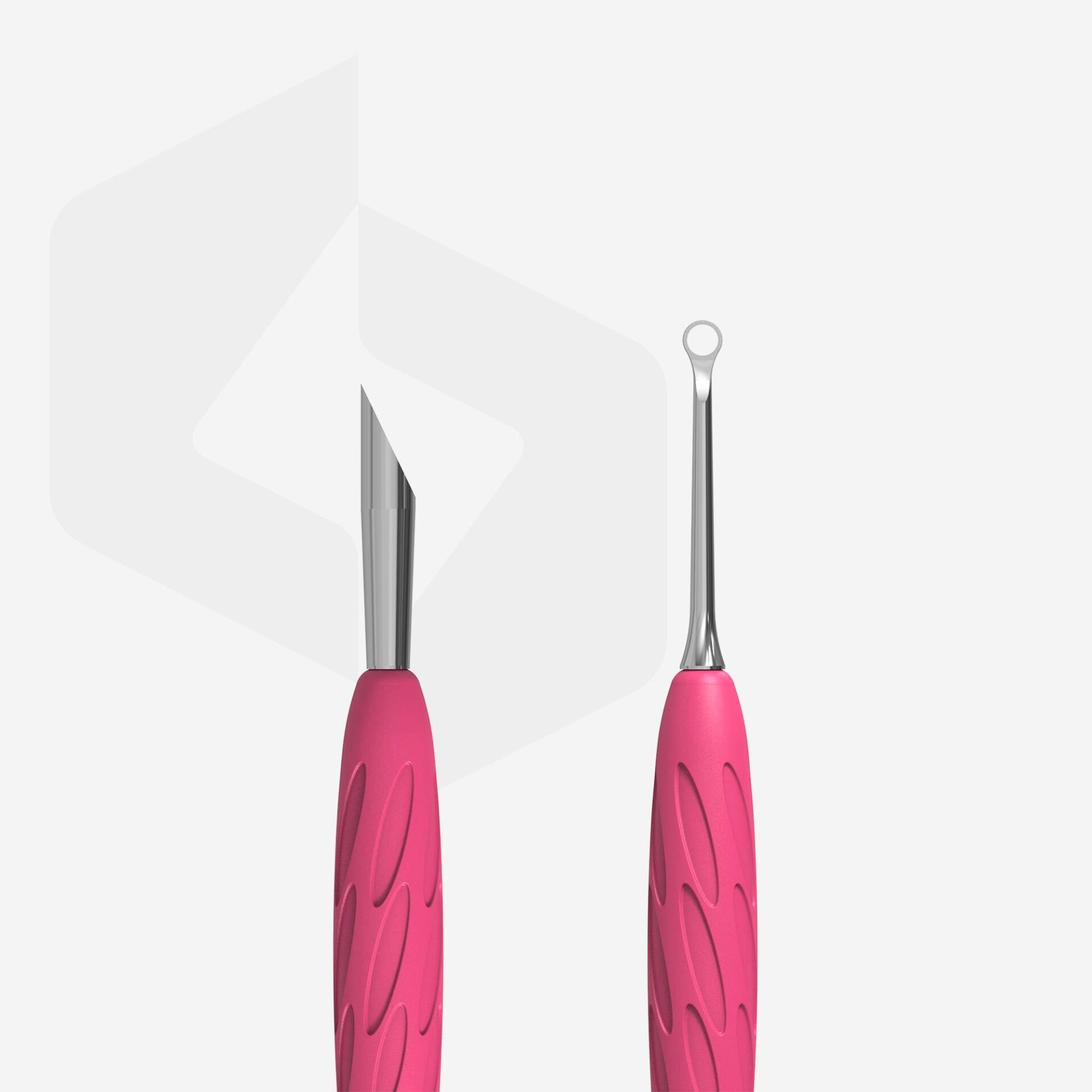 STALEKS PRO ''Gummy'' UNIQ 11 TYPE 2 Silikon Saplı Tırnak Eti İtici Pusher (Yamuk İtici + Halka) / PQ-11/2