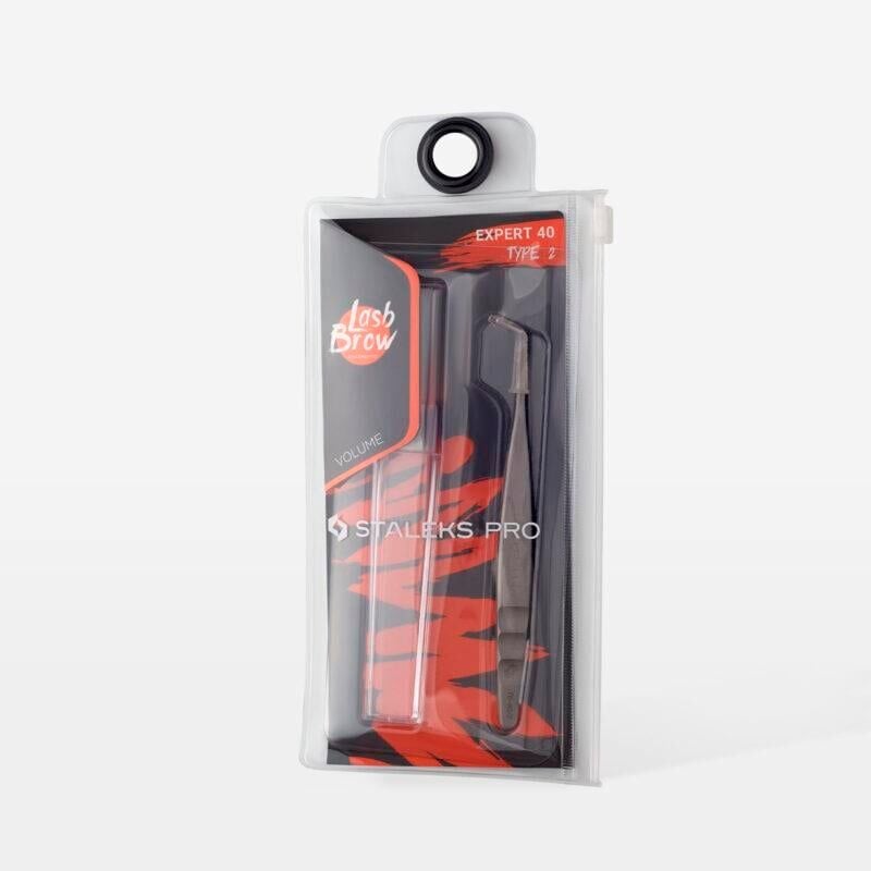 STALEKS PRO EXPERT 40 TYPE 2 Profesyonel Kirpik Cımbızı (L Şeklinde, 70') / TE-40/2
