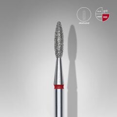 STALEKS PRO Elmas Alev Freze, Kırmızı, Çap 2,1 mm, Çalışma Kısmı 8 mm / FA10R021/8