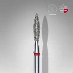 STALEKS PRO Elmas Alev Freze, Kırmızı, Çap 2,3 mm, Çalışma Kısmı 10 mm / FA10R023/10