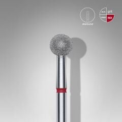 STALEKS PRO Elmas Küre Freze, Kırmızı, Çap 5 mm / FA01R050