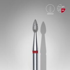 STALEKS PRO Elmas Damla Freze, Kırmızı, Çap 2,3 mm, Çalışma Kısmı 5 mm / FA40R023/5