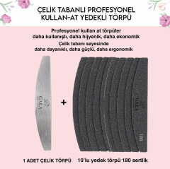 EĞİMLİ ÇELİK TABAN + 10'LU YEDEK (180 GRİT)